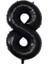 8 Sekiz Siyah Rakam Folyo Balon 34" Inc 82 cm 2
