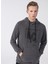 Kapüşon Yaka Baskılı Antrasit Erkek Sweatshirt E-Washed 3
