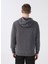 Kapüşon Yaka Baskılı Antrasit Erkek Sweatshirt E-Washed 4