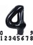 4 Dört Siyah Rakam Folyo Balon 34" Inc 82 cm 1