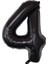 4 Dört Siyah Rakam Folyo Balon 34" Inc 82 cm 2