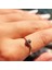Altın Yüzük - 0,30CT Aleksandrit 0,10CT Pırlanta(Signty Taşlı)Minimal Oval Taşlı Tria Pırlanta 14 Ayar Altın Yüzük 1