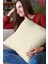 2'li 43 x 43 cm Krem Premium Kumaş Tay Tüyü Döşemelik Dekoratif Çift Taraflı Kırlent Kılıfı KRL002 4