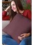 2'li 43 x 43 cm Bordo Döşemelik Tay Tüyü Premium Kumaş Dekoratif Çift Taraflı Kırlent Kılıfı KRL007 4
