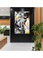 Siyah Beyaz Sırtı Dönük Kadın Büyük Fırça Izleri Kanvas Tablo 1