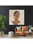 Sarı Büyük Küpeli Toplu Saçlı Kadın Ilüstrasyonu Modern Minimal Kanvas Tablo 1