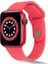 Apple Watch 3 38MM Uyumlu Kordon Hasır Örgü Görünüm Silikon Saat Kordonu 38/K37--PEMBE 1