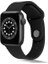 Apple Watch 4 44MM Uyumlu Kordon Hasır Örgü Görünüm Silikon Saat Kordonu 44/K37--SIYAH 1