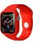 Apple Watch 5 44MM Uyumlu Kordon Çerçeve Korumalı 360 Silikon Saat Kordonu 44/l7--Kırmızı 1