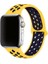 Apple Watch 3 38MM Uyumlu Kordon Rex Antialerjik Spor Saat Kordonu 38/DISK02--SARI-LACIVERT 1
