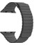 Apple Watch Edition 3 38MM Uyumlu Kordon Loop Deri Mıknatıslı Saat Kordonu 38/K09--KOYU Gri 1