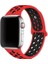 Apple Watch Edition 3 38MM Uyumlu Kordon Rex Antialerjik Spor Saat Kordonu 38/DISK02--KIRMIZI-SIYAH 1
