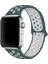 Apple Watch Nike 3 38MM Uyumlu Kordon Rex Antialerjik Spor Saat Kordonu 38/DISK02--YEŞIL-BEYAZ 1
