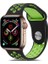 Apple Watch 3 38MM Uyumlu Kordon Rex Antialerjik Spor Saat Kordonu 38/K02--SIYAH-YEŞIL 1