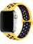 Apple Watch Nike 3 38MM Uyumlu Kordon Rex Antialerjik Spor Saat Kordonu 38/DISK02--SARI-LACIVERT 1