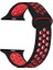 Apple Watch Nike 3 38MM Uyumlu Kordon Ring Çift Renk Spor Saat Kordonu 38/K02--SIYAH-KIRMIZI 1