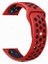 Samsung Galaxy Gear S3 46MM Uyumlu Kordon Delikli Çift Renk Saat Kordonu 22K02--KIRMIZI-SIYAH 1