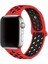 Apple Watch Nike 3 42MM Uyumlu Kordon Rex Antialerjik Spor Saat Kordonu 42/DISK02--KIRMIZI-SIYAH 1