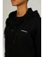 SN77 Basic Full Zip Kapsonlu Fermuarli Bayan Sweat - Siyah 4