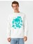 Kuru Kafa Baskılı Sweatshirt Şardonlu Bisiklet Yaka 3