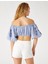Nakışlı Crop Bluz Omzu Açık 4