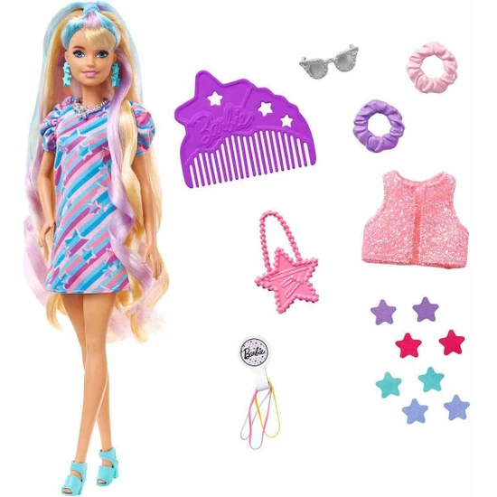 Barbie Upuzun Muhteşem Saçlı Bebekler Ve Aksesuarları Sarışın Yıldız RKT-HCM88