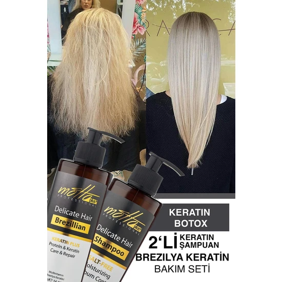 Motto Plus 2'li Brezilya Fönü Şampuan+Keratin 400Ml Bakım Seti