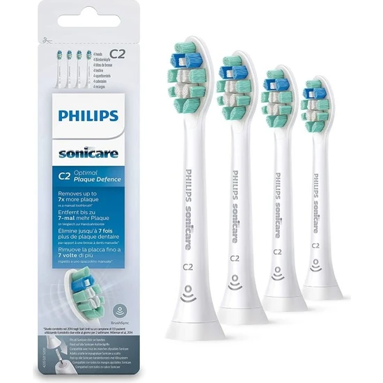 Philips 4'lü Sonicare C2 Yedek Diş Fırçası Başlıkları (Yurt Dışından)