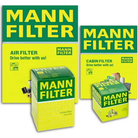 Mann Renault Fluence 1.5 Dcı Mann-Filter Filtre Bakım Seti 2010-2016 3'lü Karbonlu