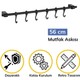 Modernavm Duvara Monte 6 Kancalı Fincan ve Kaşık Askısı Siyah 50 cm