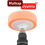 Telvesse Bondit Turuncu Oto Pasta Cila Parlatma Süngeri 150 mm Matkap Aparatı ile Yıkanabilir ve Yeniden Kullanılabilir