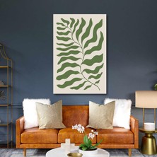 SML Tablo Yeşil Büyük Yaprak Ilüstrasyonu Minimal Boho Kanvas Tablo