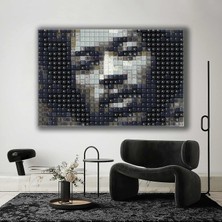 SML Tablo Tuşlardan Oluşan Jimi Hendrix Portresi Kanvas Tablo