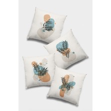 RugViva Çift Taraflı 4'lü Kırlent Kılıfı 43X43 Cm Gizli Fermuar Premium Dokuma Tay Tüyü Kumaş 4KR015