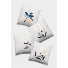 RugViva Çift Taraflı 4'lü Kırlent Kılıfı 43X43 Cm Gizli Fermuar Dokuma Tay Tüyü Premium Kumaş 4KR019