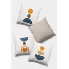 RugViva Çift Taraflı 4'lü Kırlent Kılıfı 43X43 Cm Gizli Fermuar Dokuma Tay Tüyü Premium Kumaş 4KR049
