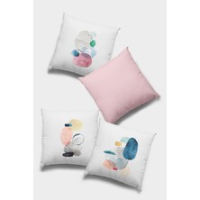 RugViva Çift Taraflı 4'lü Kırlent Kılıfı 43X43 Cm Gizli Fermuar Premium Kumaş Dokuma Tay Tüyü 4KR044