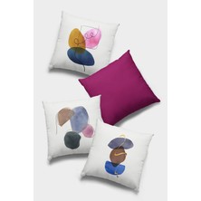 RugViva Çift Taraflı 4'lü Kırlent Kılıfı 43X43 Cm Gizli Fermuar Dokuma Tay Tüyü Premium Kumaş 4KR055