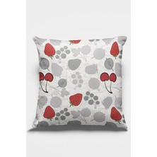RugViva Premium Tay Tüyü Çift Taraflı Çilekli Kırlent Yastık Kılıfı Dokuma Leke Tutmaz Kumaş 43X43 Cm KRL228