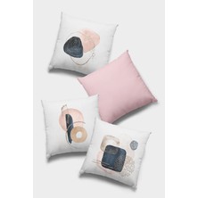 RugViva Çift Taraflı 4'lü Kırlent Kılıfı 43X43 Cm Gizli Fermuar Premium Kumaş Dokuma Tay Tüyü 4KR056