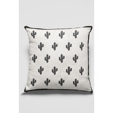 RugViva Dokuma Leke Tutmaz Premium Tay Tüyü Kumaş Çift Taraflı Kırlent Yastık Kılıfı Kaktüs 43X43 Cm KRL085