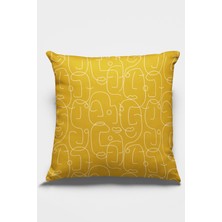 RugViva Premium Tay Tüyü Leke Tutmaz Kumaş Soyut Çift Taraflı Kırlent Yastık Kılıfı 43X43 Cm KRL035