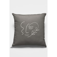 RugViva Leke Tutmaz Premium Tay Tüyü Kumaş Çift Taraflı Kırlent Soyut Yastık Kılıfı 43X43 Cm KRL044