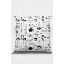 RugViva Tay Tüyü Dokuma Kitchen Premium Leke Tutmaz Kumaş Çift Taraflı Kırlent Yastık Kılıfı 43X43 Cm KRL339