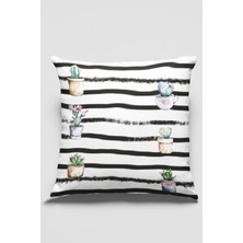 RugViva Leke Tutmaz Premium Tay Tüyü Dokuma Kumaş Çift Taraflı Kırlent Yastık Kılıfı Kaktüs 43X43 Cm KRL118