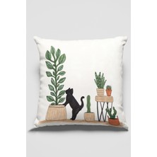 RugViva Premium Tay Tüyü Dokuma Leke Tutmaz Kumaş Çift Taraflı Kırlent Yastık Kılıfı Kaktüs 43X43 Cm KRL444