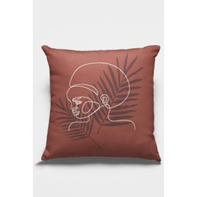 RugViva Tay Tüyü Premium Leke Tutmaz Kumaş Çift Taraflı Soyut Kırlent Yastık Kılıfı 43X43 Cm KRL036