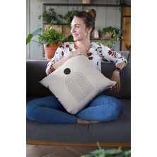 RugViva Premium Tay Tüyü Leke Tutmaz Kumaş Çift Taraflı Soyut Kırlent Yastık Kılıfı 43X43 Cm KRL039