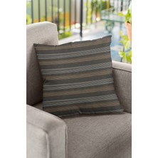 RugViva Premium Tay Tüyü Dokuma Kumaş Çizgili Çift Taraflı Kırlent Yastık Kılıfı 43X43 Cm KRL167