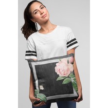 RugViva Premium Tay Tüyü Dokuma Kumaş Çiçekli Çift Taraflı Kırlent Yastık Kılıfı 43X43 Cm KRL095